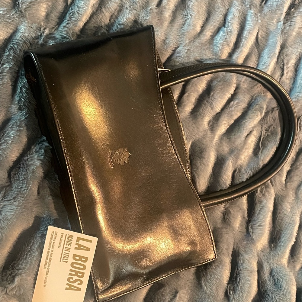 Black or Orange Leather Handbag